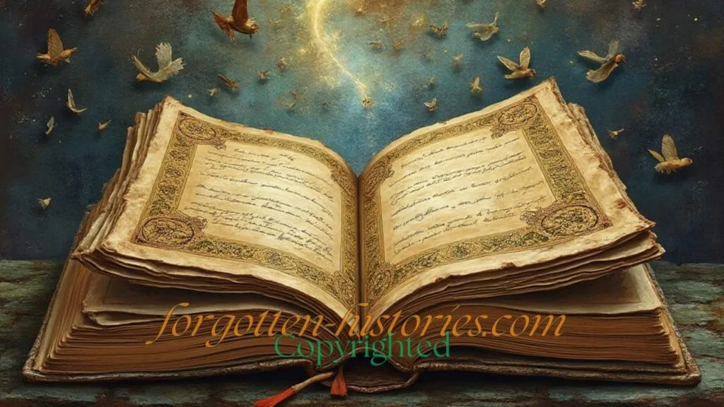 A mystical ancient Egyptian scroll, depicted as the legendary Book of Thoth, with hieroglyphs glowing in golden light, surrounded by arcane symbols and floating papyrus sheets, set against a dark background with an ethereal ambiance."
