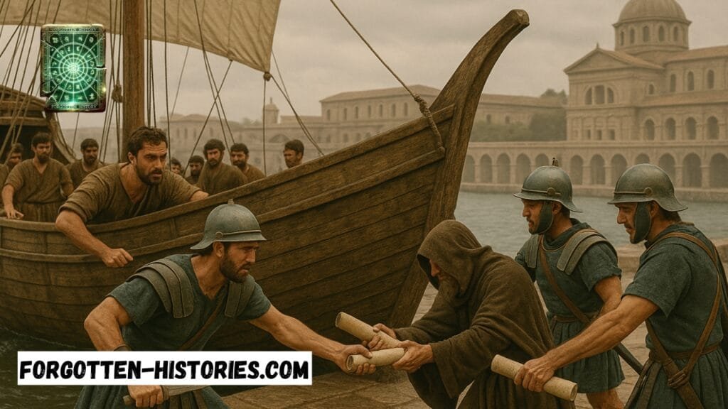 When ships arrived in Alexandria’s harbor, port authorities seized any written materialslibrary of alexandria